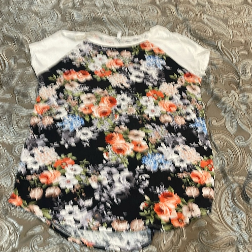 Black and white with flower blouse